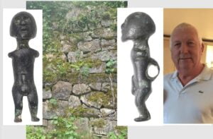 Figura di fertilità celtica scoperta con metal detector