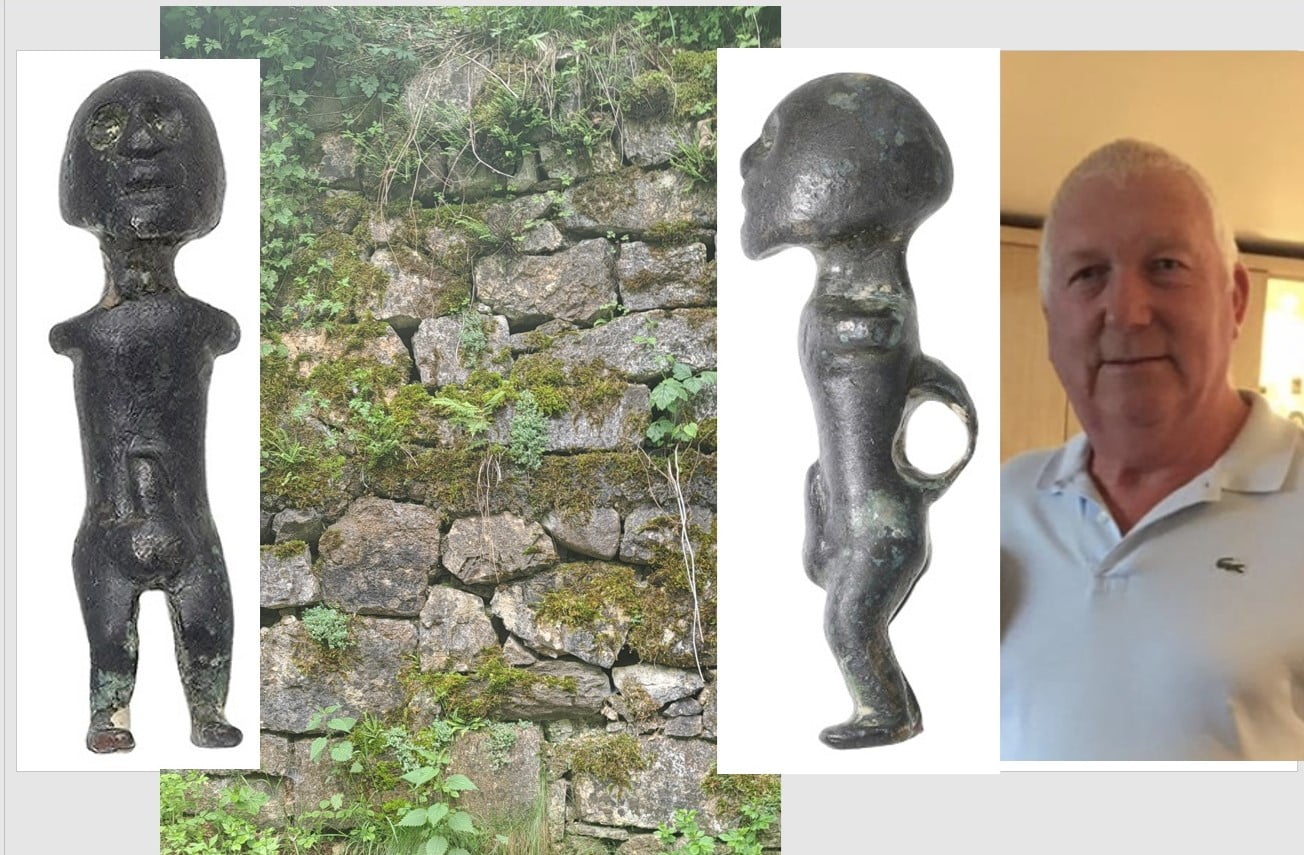 Figura di fertilità celtica scoperta con metal detector